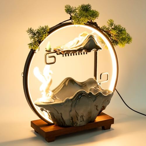 Small Indoor Fountain with LED and Reflux Incense
