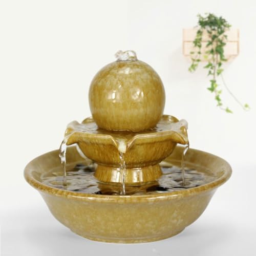 BABETRUE Tabletop Fountain Ceramic Water Feature Modern Decor