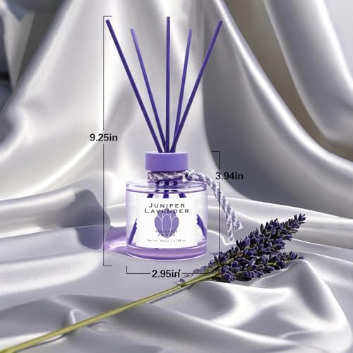 BEHAZEER Juniper Lavender Reed Diffuser Set 677OZ Large Capacity