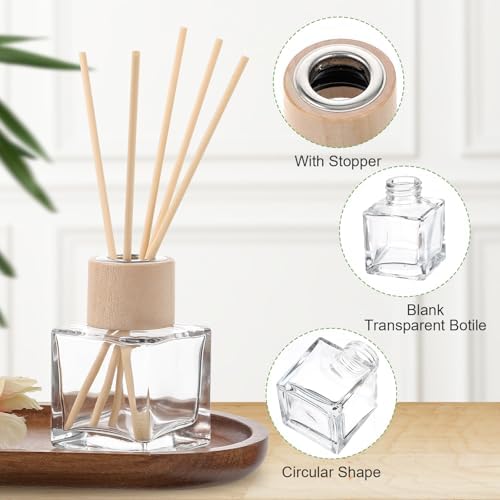 12 Piece Reed Diffuser Set with Wooden Caps and Rattan Sticks