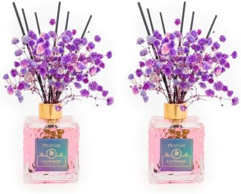 PEANAK Reed Diffuser Set - French Lavender 67oz 2 Pack