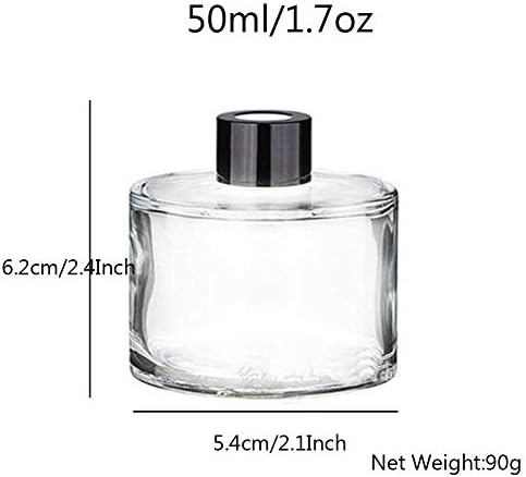 2Pcs 50ml Clear Glass Diffuser Bottles for Aromatherapy