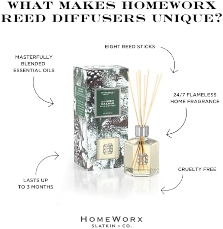 HomeWorx Frozen Balsam Reed Diffuser Set