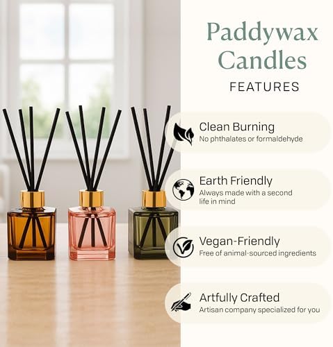 Paddywax Botanica Reed Diffuser in Amber Glass Bottle