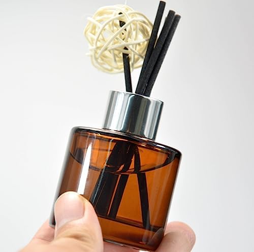 2 Pcs Amber Glass Diffuser Bottles for Home Fragrance