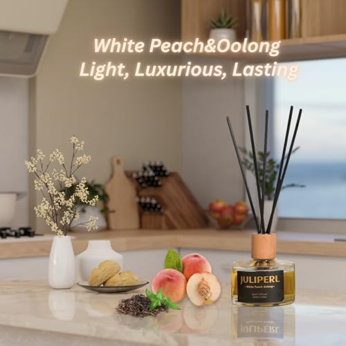 JULIPERL Reed Diffuser Set - Jasmine Cedar Peach