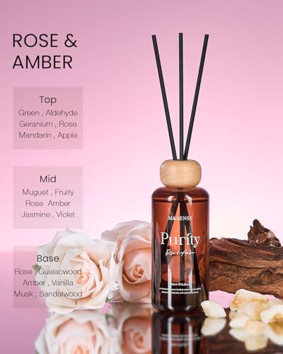 MSENSE Rose Amber Reed Diffuser Set 63 Fl Oz