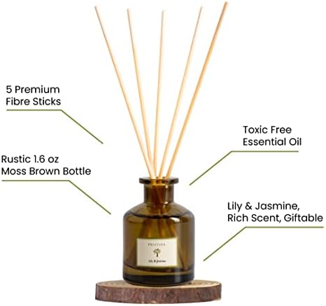 Pristine Lily Jasmine Reed Diffuser Set for Home and Bathroom