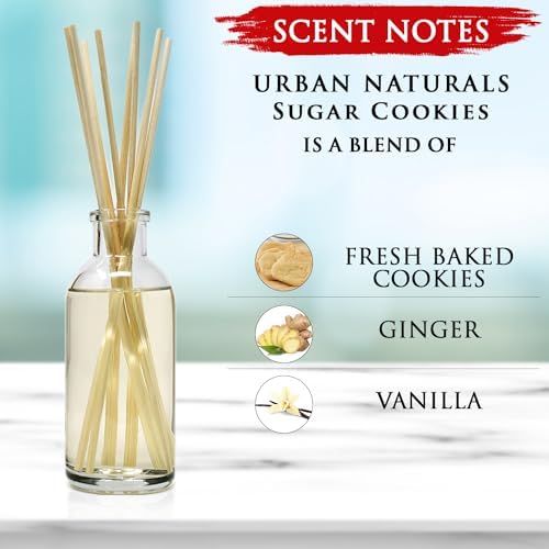 Urban Naturals Sugar Cookies Reed Diffuser Set Fresh Kitchen Scent