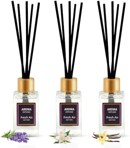 Pierides 3 Scent Reed Diffuser Set with 15 Sticks