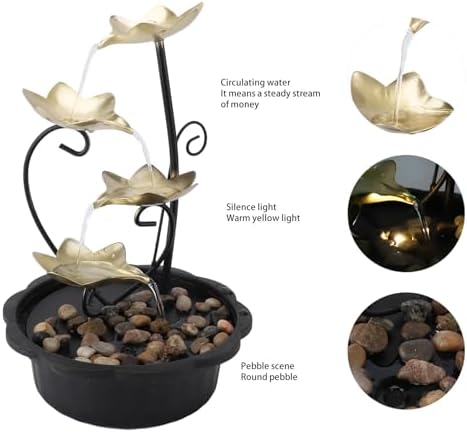 Flowing Water Tabletop Fountain with LED Night Light