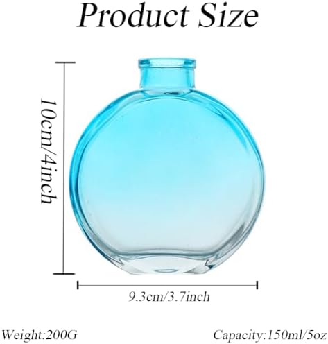 150ml Blue Round Glass Diffuser Bottle for DIY Use