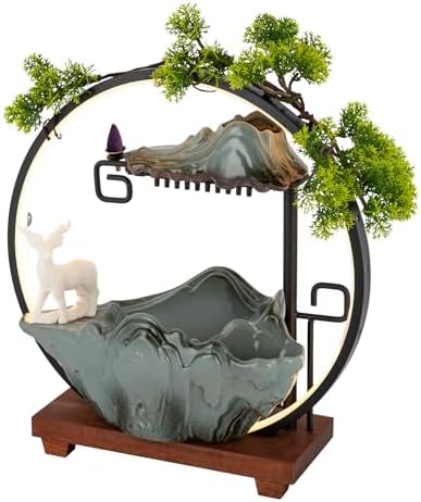 Tabletop Buddha Fountain with Lights and Pump