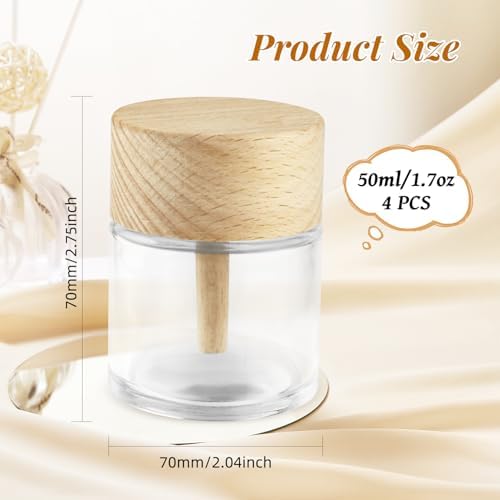 BOSMIOW 4 Piece Clear Glass Reed Diffuser Set