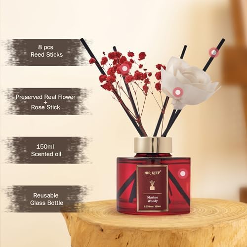 Airkeep Flower Reed Diffuser Set Pineapple Rose Cedarwood 150ml
