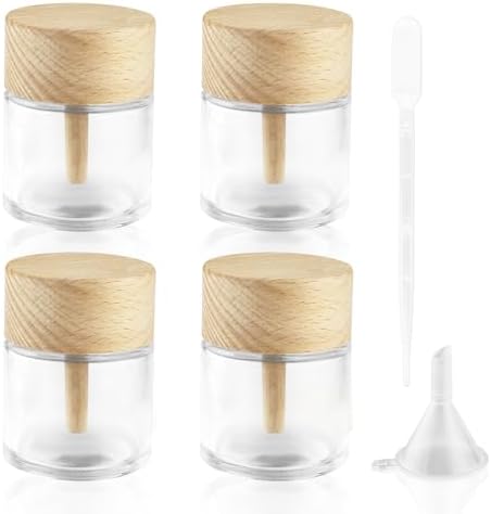 BOSMIOW 4 Piece Clear Glass Reed Diffuser Set