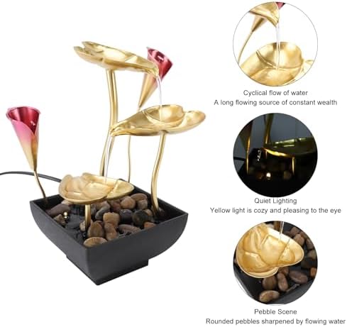 Tomotato Tabletop Fountain with LED Light and USB Power