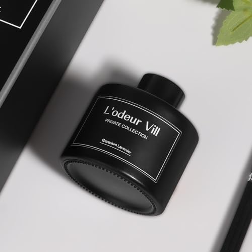 Lodeur Vill Reed Diffuser Set with 6 Sticks and 100ml Lavender Geranium Essential Oil