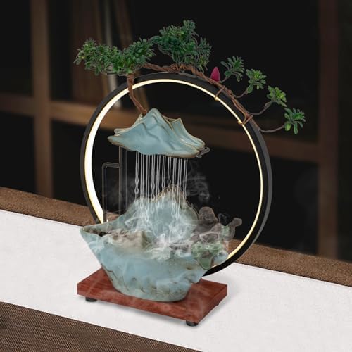 KELIBI Tabletop Fountain with LED Light and Pump