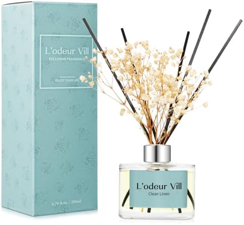 Lodeur Vill Reed Diffuser Set for Clean Linen Scent