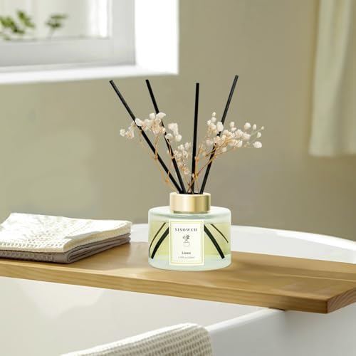 Linen Scent Reed Diffuser Set with 8 Sticks