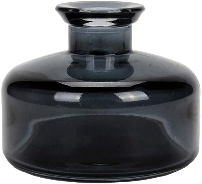 QUUPY 200ml Black Glass Diffuser Jar for DIY and Home Decor