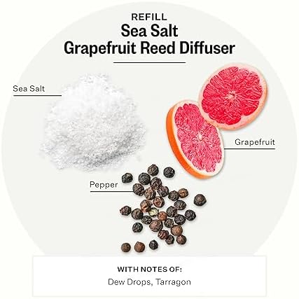 Apotheke Sea Salt Grapefruit Reed Diffuser Refill Set