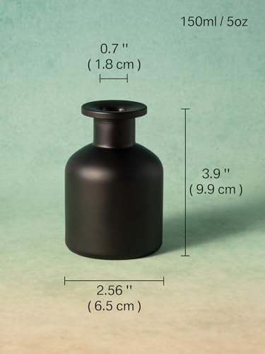 Mo0yuulife LeDeGine 9Pcs Matte Black Diffuser Bottles 150ml