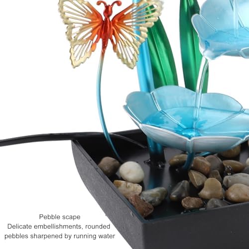 Small Tabletop Waterfall Fountain with LED Light and USB Plug