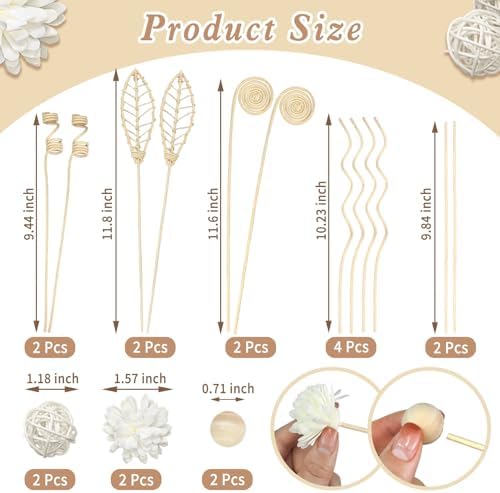 Catephe Reed Diffuser Sticks Set 12 Pcs Natural Rattan Home Decor