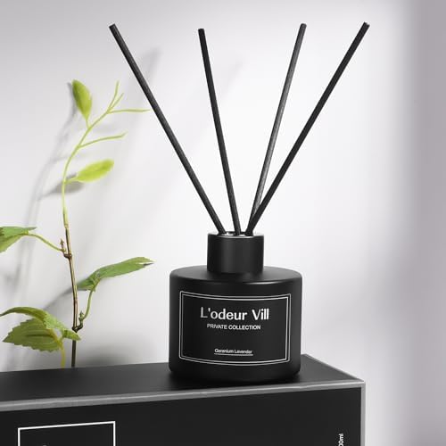 Lodeur Vill Reed Diffuser Set with 6 Sticks and 100ml Lavender Geranium Essential Oil