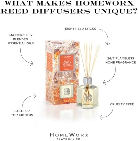 HomeWorx by SLATKIN CO Spun Vanilla Sugar Reed Diffuser