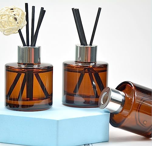 2 Pcs Amber Glass Diffuser Bottles for Home Fragrance