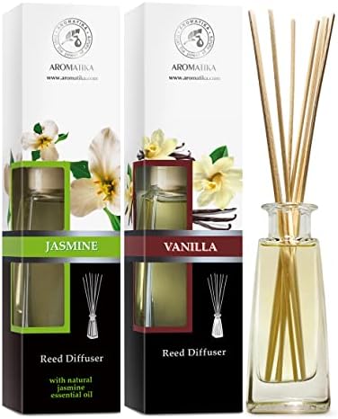 Aromatika Jasmine and Vanilla Reed Diffuser Set