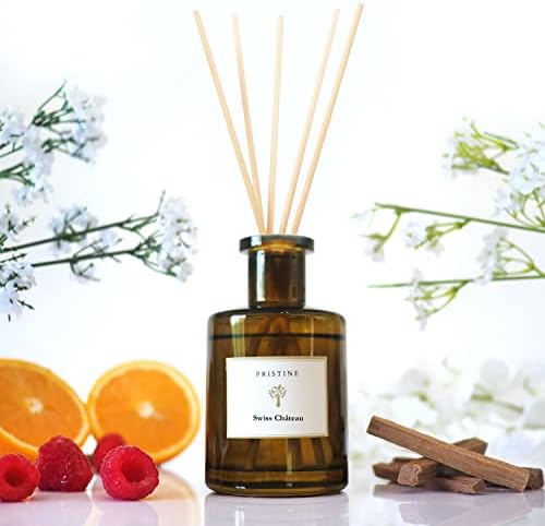 Pristine Swiss Chateau Reed Diffuser Set - Fresh Cut Rose Tangerine Cedarwood
