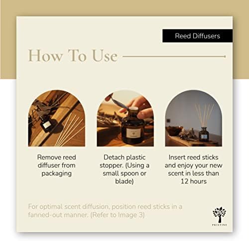 PRISTINE Reed Diffuser Set with Lavender and Amber Scent