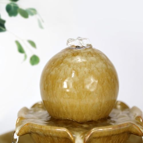 BABETRUE Tabletop Fountain Ceramic Water Feature Modern Decor