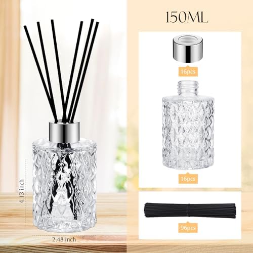 Norme 6-Piece Glass Reed Diffuser Set with Sticks and Caps