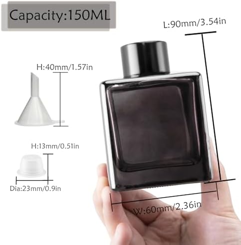 4PCS Glass Diffuser Bottles with 20 Reeds and Accessories