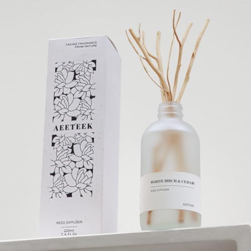 White Birch Cedar Reed Diffuser Set 74 Oz Large Bottle