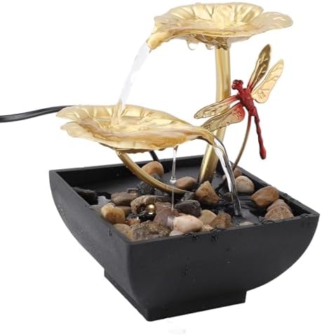 Leaf Dragonfly USB Tabletop Fountain with LED Light