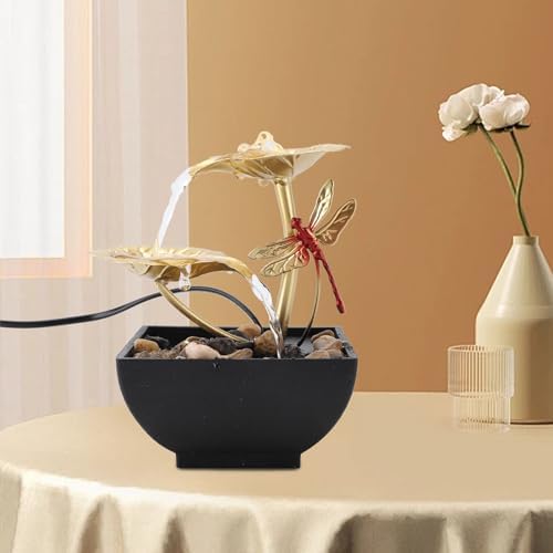 Tabletop Fountain with LED Light and Stones