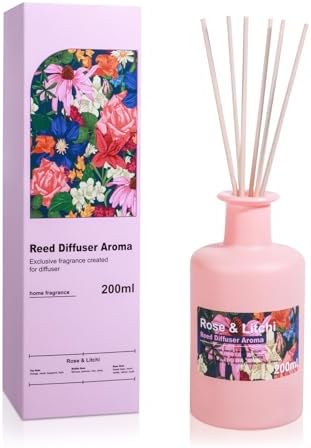 Rose Litchi Reed Diffuser Set - 68fl oz Sweet Floral Aroma