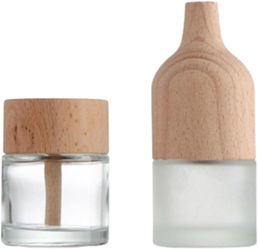 2pcs Glass Reed Diffuser Jars Empty Refillable Aromatherapy Bottles for Home Decor