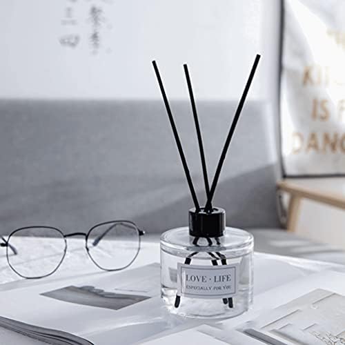2PCS Clear Glass Diffuser Bottles with Black Caps