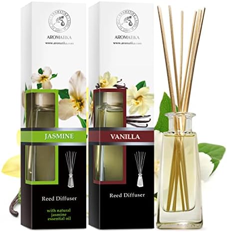Aromatika Jasmine and Vanilla Reed Diffuser Set