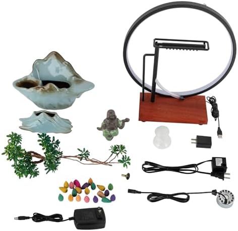 Tabletop Fountain with LED Light and Mist Atomizer