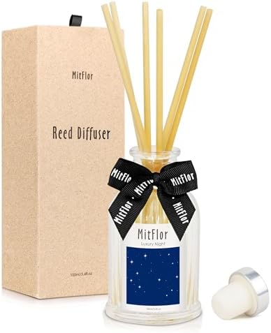 MitFlor Luxury Night Reed Diffuser Set with 6 Sticks