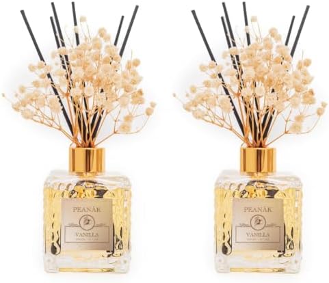 PEANAK Reed Diffuser Set of 2 - Vanilla Coconut Fragrance