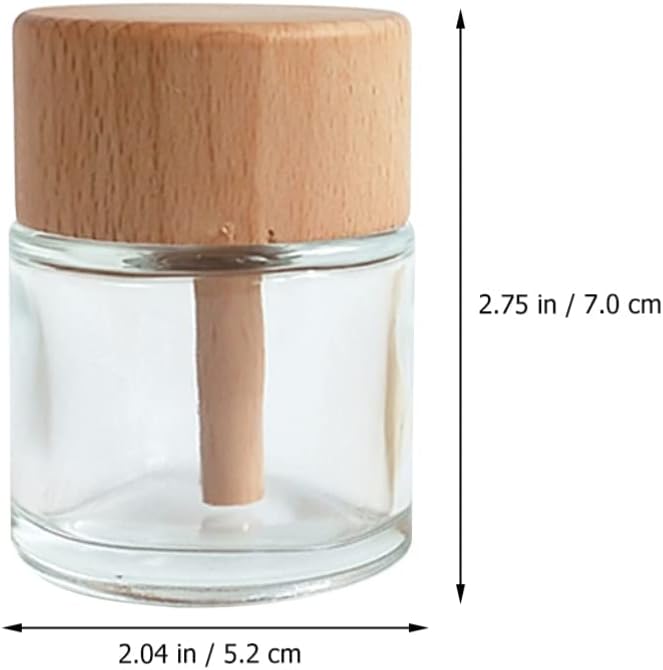 2pcs Glass Reed Diffuser Set with Wood Caps